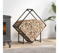 Générique Portant de Bois Chauffage Noir 80x25x80 cm,Sacs & paniers à bûches,3.15KG-864283