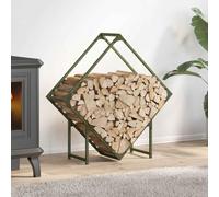 Générique Portant de Bois Chauffage Vert Olive 80x25x80 cm,Sacs & paniers à bûches,3.15KG-864286