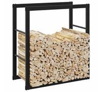 Générique Portant de Bois de Chauffage Noir 55x30x61 cm Acier,Sacs & paniers à bûches,3.15KG-4018464