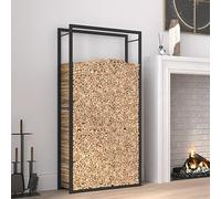 Générique Portant de Bois de Chauffage Noir Mat 80x28x154 cm Acier,Maison & Jardin,Accessoires pour cheminées & poêles à Bois,Sacs & paniers à bûches,Noir,4.59KG,350308