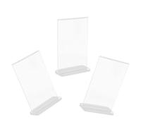Générique Porte-affiches de Table Acrylique Double Face A6 Lot de 3 en Alliage Robuste Fonction Qr Code, Support Élégant pour Menu de Restaurant et Exposition
