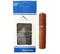 Générique Porte-Aiguilles à Coudre en Bois - Boîte de Rangement d'aiguilles 3,3 x 0,7 Pouces et kit d'aiguilles | Porte-Aiguille Portable pour Coudre des Perles de Broderie