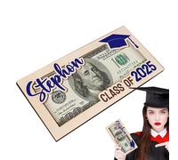 Générique Porte-argent pour diplôme - Boîte Carte Vœux Bois Diplômé,Décorations Lycée Fournitures Promotion 2025 Fils Fille Étudiants