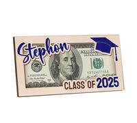 Générique Porte-argent pour diplôme - Boîte Carte Vœux Bois Diplômé,Décorations Lycée Fournitures Promotion 2025 Fils Fille Étudiants