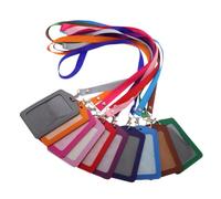 Générique Porte-badge d'identification Lot de 10 avec Boucle Métallique en Polyester Transparent Étuis pour Cartes ID pour Employés de Bureau Usage Quotidien