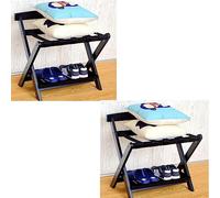 Générique Porte-Bagages - Support de Valise, Porte-Bagages Pliable avec Dossier, Support de Valise d'hôtel Professionnel, étagère de Rangement pour Sac de Voyage, étagère de Rangement pour m