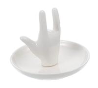 Générique Porte-bijoux Céramique Support Créatif De Bijoux Forme De Geste Organisateur Élégant Pour Bagues Et Accessoires Décoration De Chambre Pour Femmes