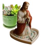 Générique Porte-Bijoux Vierge Marie - Support Jésus Religieux en Résine pour Chapelet | Figurine de Collection pour Bureau Élèves Couples Bureau Enseignants Anniversaire
