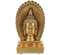 Générique Porte-Bougie Chauffe-Plat Bouddha en Résine Vintage Bougeoir Décoratif pour Table Statue Bouddha Décorative Accessoire Maison Esprit Contemplation Ornement Intérieur Élégant