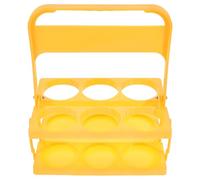 Générique Porte-Bouteilles Pliable Portable Jaune en Plastique, Étagère à Bouteilles Multifonctionnelle et Solide, pour Ranger 6 Bouteilles de Bière la Maison Pique-niques