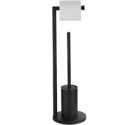 Générique Porte-Brosse De Toilette sur Pied, Porte-Papier Toilette en Acier Inoxydable, Accessoires De Salle De Bain Modernes Et Simples, Conception Dinstallation Cachée (Black Version)