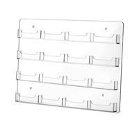 Générique Porte-cartes de Visite En Acrylique Transparent Mural Support pour Autocollants Multi-compartiments Pré-percé Organisateur Horizontal pour Rangement , 16 Poches