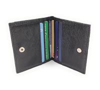 Générique Porte-Cartes en Cuir irisé Asha - Made in Italy - 6 emplacements - Compact et élégant - Plusieurs Coloris (Noir)