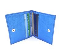 Générique Porte-Cartes en Cuir irisé Asha - Made in Italy - 6 emplacements - Compact et élégant - Plusieurs Coloris (Bleu Royal)