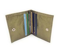 Générique Porte-Cartes en Cuir irisé Asha - Made in Italy - 6 emplacements - Compact et élégant - Plusieurs Coloris (Kaki)