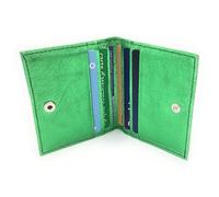 Générique Porte-Cartes en Cuir irisé Asha - Made in Italy - 6 emplacements - Compact et élégant - Plusieurs Coloris (Vert émeraude)