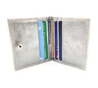 Générique Porte-Cartes en Cuir irisé Asha - Made in Italy - 6 emplacements - Compact et élégant - Plusieurs Coloris (Argenté)