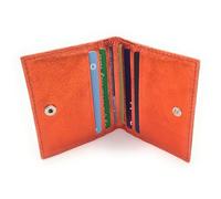Générique Porte-Cartes en Cuir irisé Asha - Made in Italy - 6 emplacements - Compact et élégant - Plusieurs Coloris (Orange)