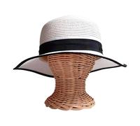 Générique Porte-Chapeau Mannequin, Tête de Mannequin en Rotin pour Béret Présentation Chapeau, Présentoir de Table Organisateur Forme Tête pour Boutique Retail Livestream