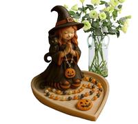 Générique Porte-Chapelet | Boîte à Bijoux Résine Décor Fille d'Halloween,Coffret de Présentation et Stockage pour Bijoux, Boucles d'Oreilles, Bracelets, Perles et Souvenirs, pour Cadeaux de