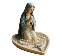 Générique Porte-Chapelet Vierge Marie Jésus - Statue Résine Porte Chapelet Jésus | Figurine de Collection pour Bureau Élèves Couples Bureau Enseignants Anniversaire