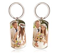 Générique Porte clef personnalisable,porte clef photo et texte, impression UV couleur, Cadeau pour maman, papa, lui, elle, famille,Médaillon gravé avec image, accessoire à clés avec message de vœux