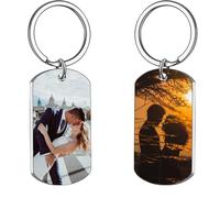 Générique Porte Clef Personnalisable Porte Clef Photo Personnalisation Double Face - Téléchargement Une Image, Ajout De Texte Cadeau Saint Valentin Homme Cadeau Femme (B)
