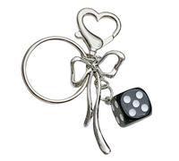 Générique Porte-clés à breloques dés et nœud papillon, étui de téléphone élégant, pendentif, accessoires à la mode pour les créateurs de tendances, accessoire de mode