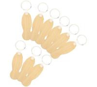Générique Porte-clés à Jetons en Bambou Naturel, 12 Pièces, Compact et Détachable, pour Chariot de Courses et Usage Quotidien