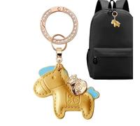 Générique Porte-Clés Année du Cheval - Pendentif type Zodiaque en Cuir avec Cristaux Symbole de Richesse et Victoire pour Sac et Sac à Dos Cadeau Accessoire Pro Gear System Accessory Kit