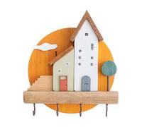 Générique Porte-clés - Bois, Porte-clés mural avec 4 crochets, polyvalent | Gagnez du temps porte-clés d'entrée, porte-clés mural pour lunettes, parapluies