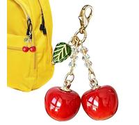 Générique Porte-clés cerise pour porte-monnaie, Pendentif Décoratif Fruit Mignon, breloque fruit pour clés, pour femme dame fille décoration auto téléphone voyage cabas sac à dos pochette
