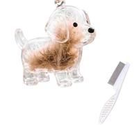 Générique Porte-clés collecteur de Poils de Chien, boîte de Rangement commémorative, Porte-clés Mignon et Transparent, Souvenir commémoratif de Poils d'animaux (D)