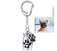 Générique Porte-clés De Cendres d'animaux De Compagnie - Souvenir Mini Urne, Pendentif Commémoratif pour Chien | Support De Crémation Portable, Design Élégant Imprimé Patte, Pièce D' Sentimental Cé