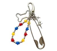 Générique Porte-clés décoratif avec épingle de sécurité avec breloque en, B | Porte-clés décoratif avec épingle de sécurité, accessoire en acier inoxydable, pour transport décontracté, voyage