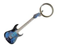 Générique Porte-clés en forme de la guitare inspiré par l'Ibanez Steve Vai Premium, Blue Floral