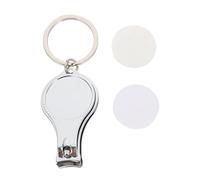 Générique Porte-clés en Métal Argenté 2 Pièces Coupe-ongles Multifonction en Acier Inoxydable pour Maison et Bureau, Accessoires Pratiques pour Soin des Ongles