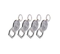 Générique Porte-clés en Métal Argenté Lot de 4 Design Unique et Pratique Ouvre-bouteille et Décoration Clé pour Homme et Femme, pour Présent ou Décoration de Paquet