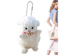 Générique Porte-clés en Peluche Agneau - Mini Peluche Mouton Blanc Adorable | Porte-clés Doux 9 Cm pour Sac À Dos, Sac À Main, Trousse Ou Décoration De, Accessoire Mignon pour, Adolescents Et Adultes