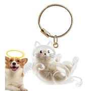 Générique Porte-clés en Poils De Chat,Mignon Transparent Portable - Souvenir Poils Canins,pour Hommes Collection De Vacances Portefeuille Cartable Sac À Main Sac À Dos Porte-Monnaie