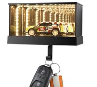 Générique Porte-Clés Garage - ABS 11x6,4x5,8 Cm | Crochet Mural Avec Lumière LED Et Modèle De Voiture | Organisateur Rechargeable USB (600mAh) Pour Entrée Et Bureau
