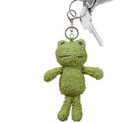 Générique Porte-clés grenouille en peluche - Accessoire Kawaii, Charme de sac, douce | Pendentif décoratif en peluche verte, adorable design de style dessin animé pour sacs à dos, clés et cadeaux