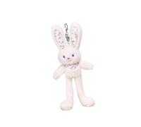 Générique Porte-clés Lapin en Peluche, Jouet Câlin avec Breloque Lapin, Rembourrage Doux et Figurine Animale pour Sacs et Sacs à Dos pour Filles et Femmes, Blanc