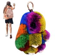 Générique Porte-Clés Lapin Mignon, Pompon Peluche Doux Fait Main avec Boîte Métal, Cadeau De Pâques Léger Et Adorable pour Filles Et Femmes, Parfait Sac À Main, Sac À Dos Ou Clés