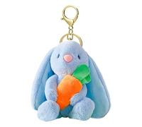 Générique Porte-clés Lapin Tout Doux - Mini Peluche, Jouet Animal Tout Doux | Décoration De Pâques, Tenant Une Carotte, pour Canapé, Lit, Sac À Main, Sac À Dos, Voiture, Intérieur De Chambre, Bureau