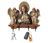 Générique Porte-clés mural, Support en bois à thème religieux gain de place avec 4 crochets, Rangement Clés Mural, pour Amis Étudiants Adultes Hommes Femmes Entrée Et Étagère Maison Et Chambre