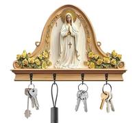 Générique Porte-Clés Mural | Support en bois à thème religieux gain de place avec 4 crochets | Support à Clés Mural | Pour Famille Amis Adultes Entrée Domicile Chambre à Coucher Intérieur