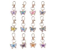 Générique Porte-clés Papillon - Ensemble De Porte-clés En Résine Arc-en- Dégradé De Strass, Accessoires De Pendentif Décoratifs | Papillon Pour Filles Adolescents Famille Amis Fêtes Maria