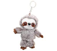 Générique Porte-clés Paresseux en Peluche Mignon - Pendentif De Sac avec Noeud - Peluche Douce pour Sac À Dos, À Main Et Clés De Voiture - Gris