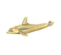 Générique Porte-Clés Pendentif Dauphin en Laiton Massif Décoration Rétro Océan Breloque Artisanale Vintage Figurine Miniature à Suspendre Accessoire Bureau et Présent Unique